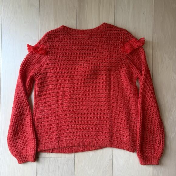 Sezane Gaston Sweater Women's Small Red Wool Cashmere Glam Boho New York - Picture 8 of 9